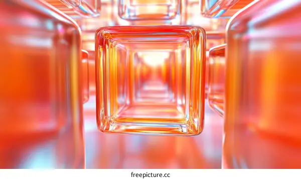 Abstract Geometric Cubes in Vibrant Colors