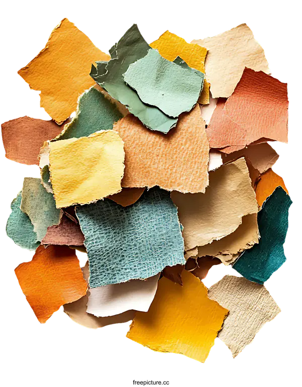 [Transparent Background PNG]Colorful Paper Pieces Collection