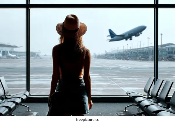 Airport Departure Lounge Waiting for Flight