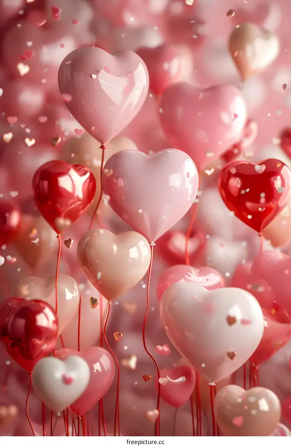 Pink heart-shaped balloons