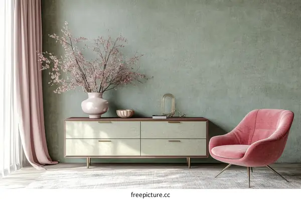 Elegant Interior Design with Pink Accents