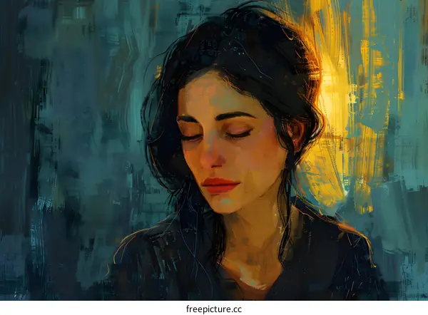 portrait of a young woman with dark hair