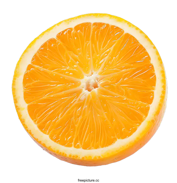 [Transparent Background PNG]Half Of A Freshly Cut Orange On A White Background