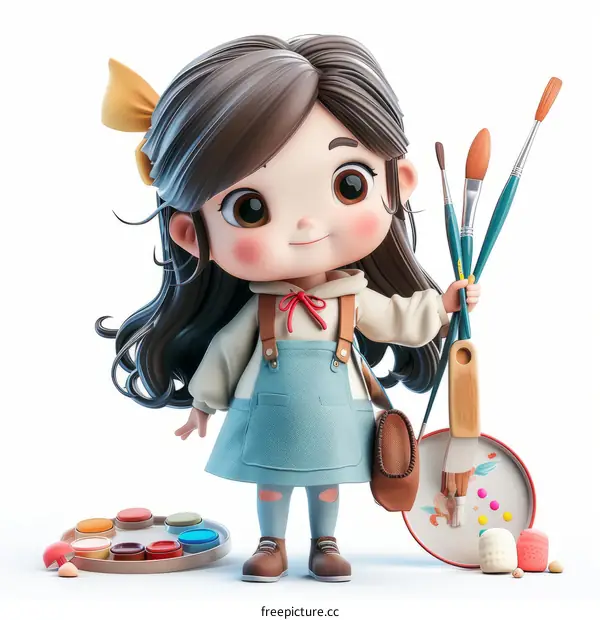 Little Girl Painting