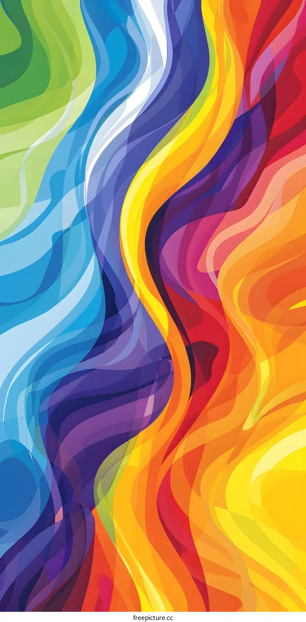 Colorful Abstract Background With Wavy Lines