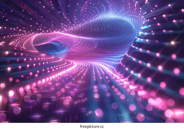 Captivating Purple and Blue Tunnel in Abstract Art