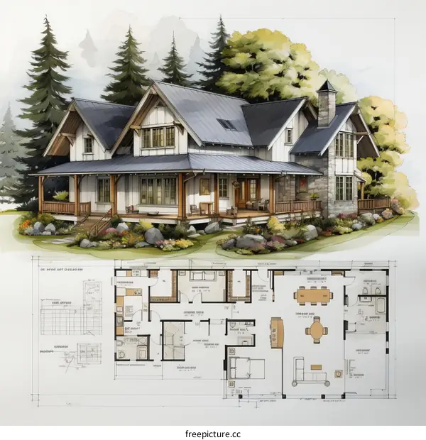 Modern Farmhouse House Plans with Wrap Around Porch