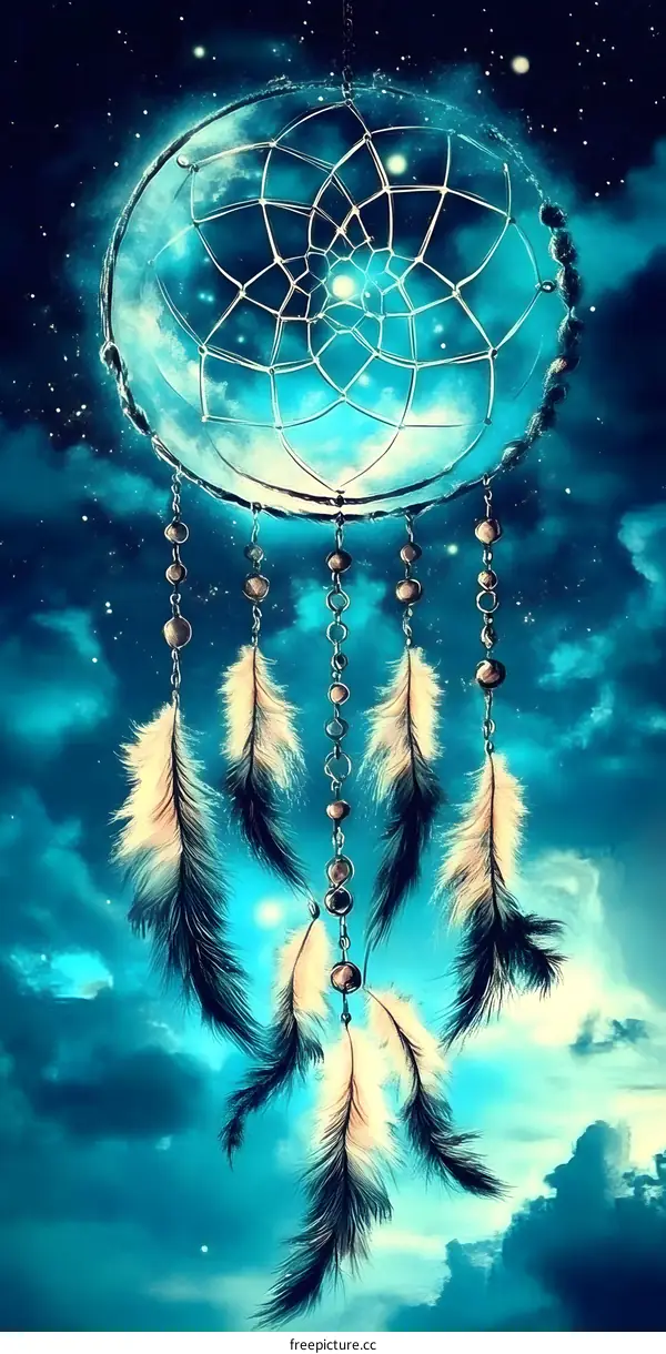 Dreamcatcher With Feathers in the Galaxy