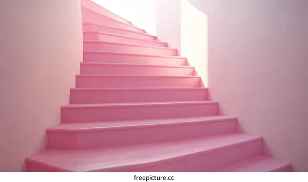 Pink Spiral Staircase Design Interior