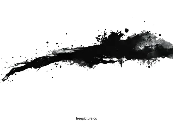 [Transparent Background PNG]Abstract Ink Splatters and Strokes