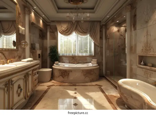Luxury Bathroom Interior Design Illustration