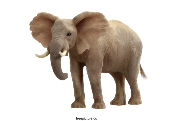 [Transparent Background PNG]Majestic African Elephant Isolated on White Background