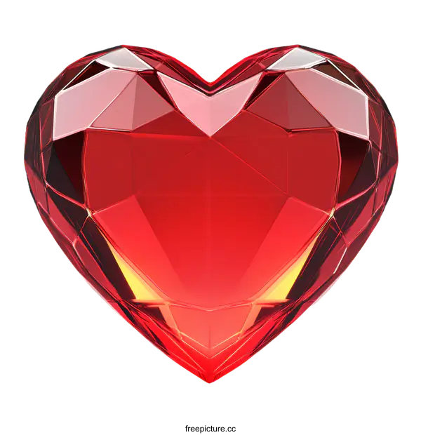 [Transparent Background PNG]Beautiful Red Gemstone Heart