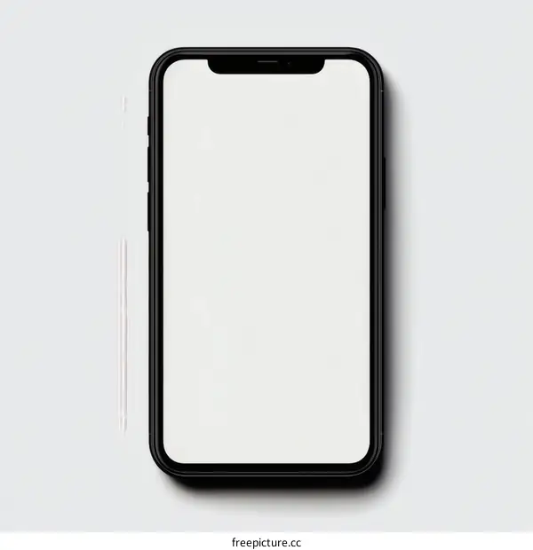 Black Smartphone Mockup with Empty Screen