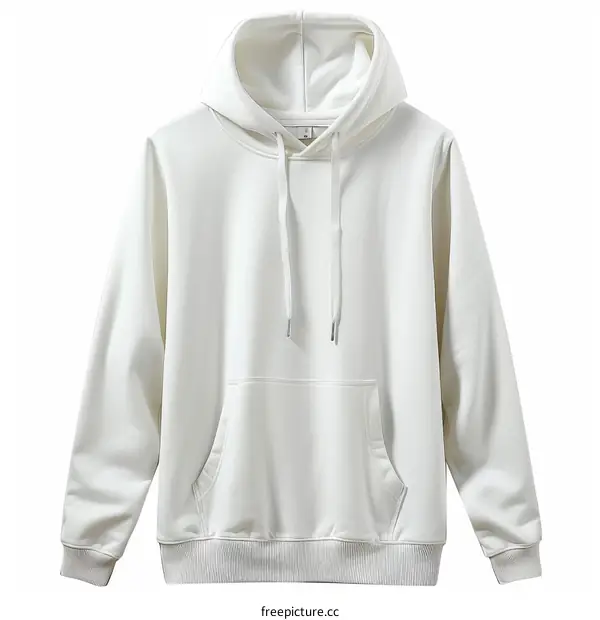 White Hoodie with Front Pocket