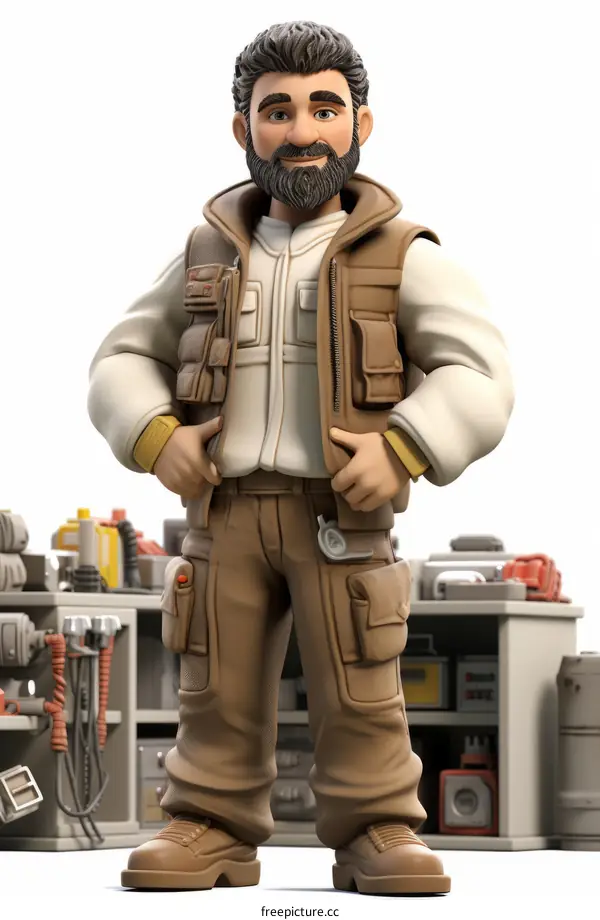 Toy figurine of a man with beard and mustache