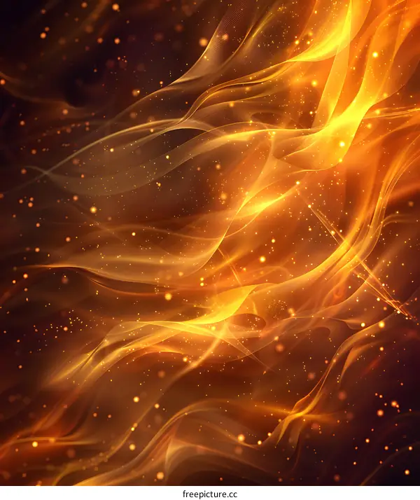 Golden fiery abstract background