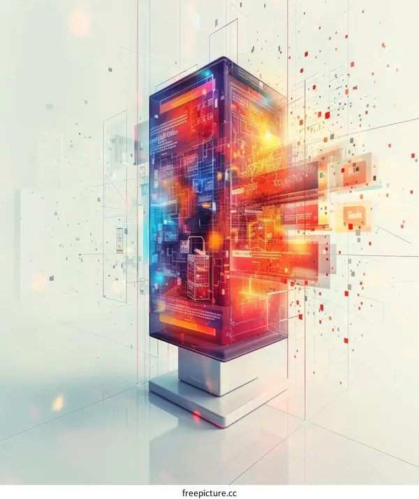 Abstract illustration of a futuristic digital display