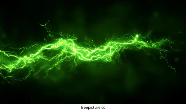 Abstract Green Lightning Illustration Background