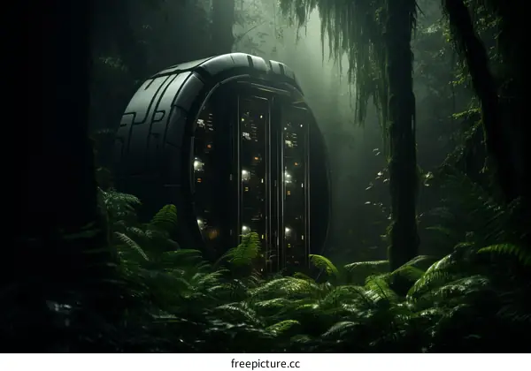 Overgrown Bunker in Dense Jungle