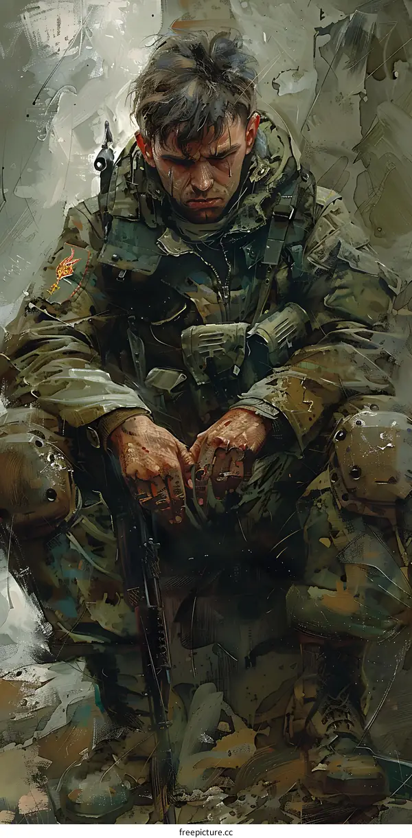 Soldier holding a weapon
