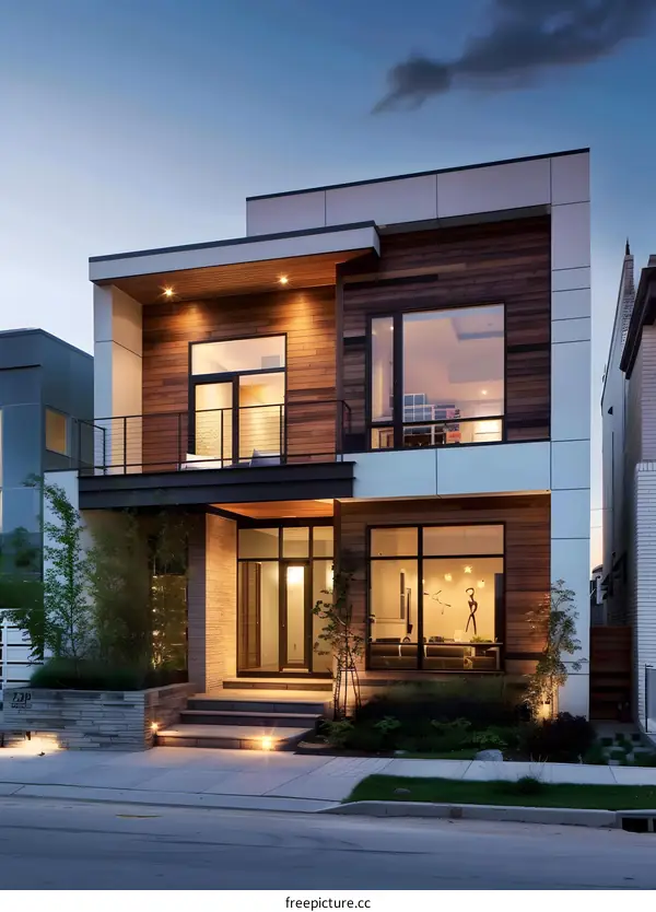 Modern Two Story Home With Wooden Siding