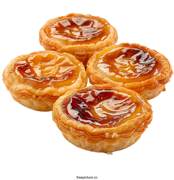 [Transparent Background PNG]Fresh baked Portuguese custard tarts