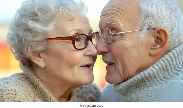 Affectionate Senior Couple Close Up