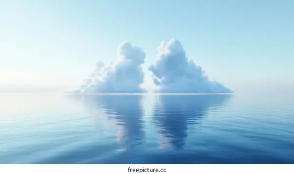 Tranquil Cloudscape Above Serene Ocean