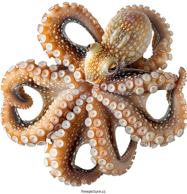 An Octopus Isolated on a White Background