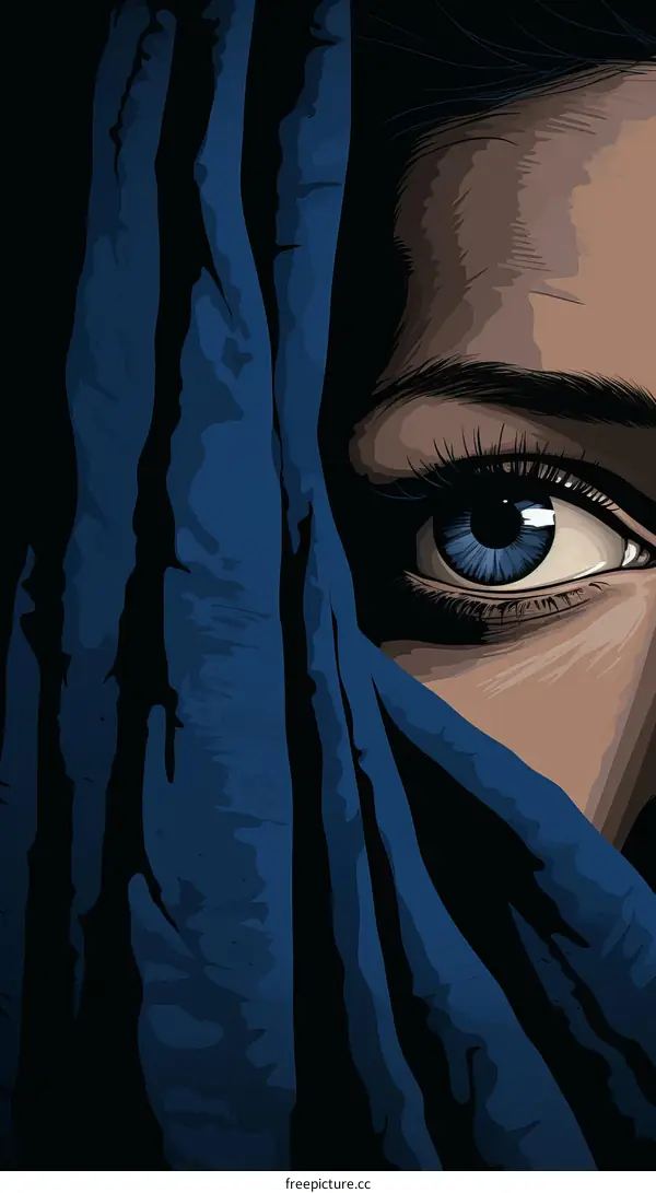 Beautiful Middle Eastern Woman in Hijab with Blue Eyes