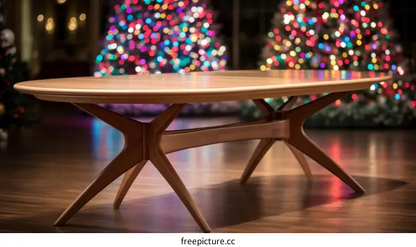 Mid-Century Modern Oval Teak Coffee Table