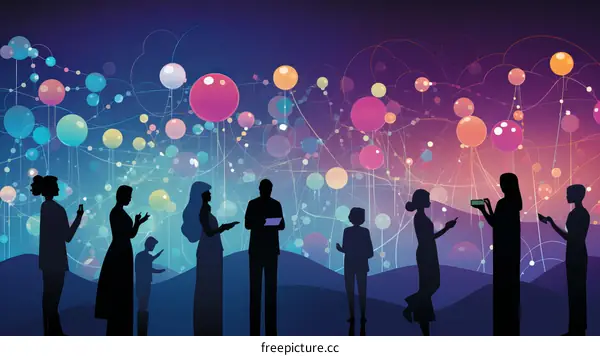 People connecting through technology