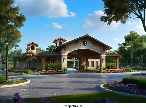 Stone Arch Entrance to a Resort Community