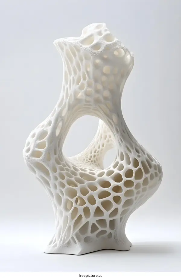 Abstract White Sculpture With Hole