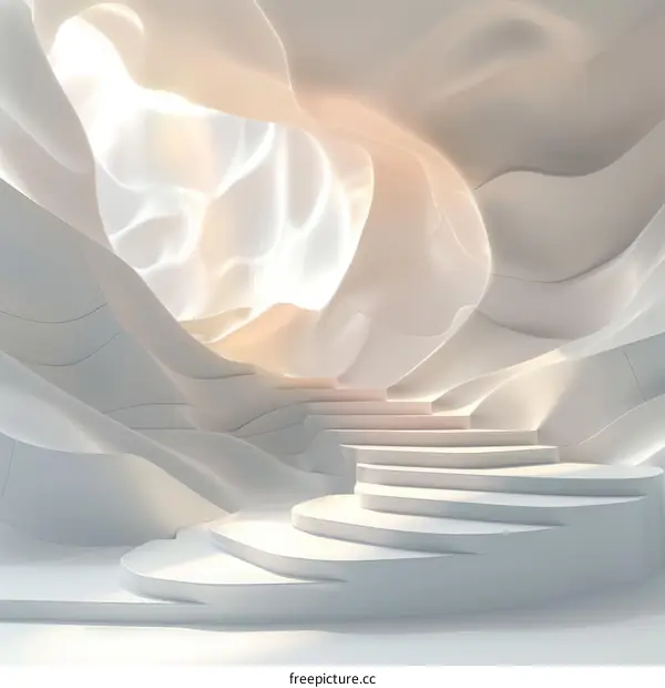 Futuristic White Minimalist Staircase