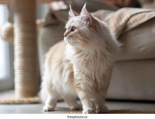 A ginger cat looking out the window