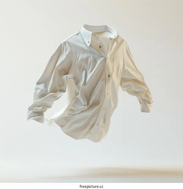 A White Shirt Floating in Mid-Air