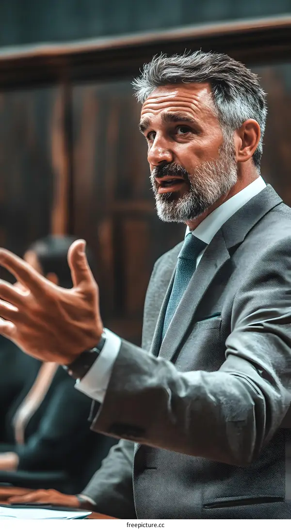 Man In Suit Speaking at a Conference