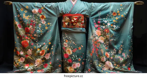A kimono with a floral pattern