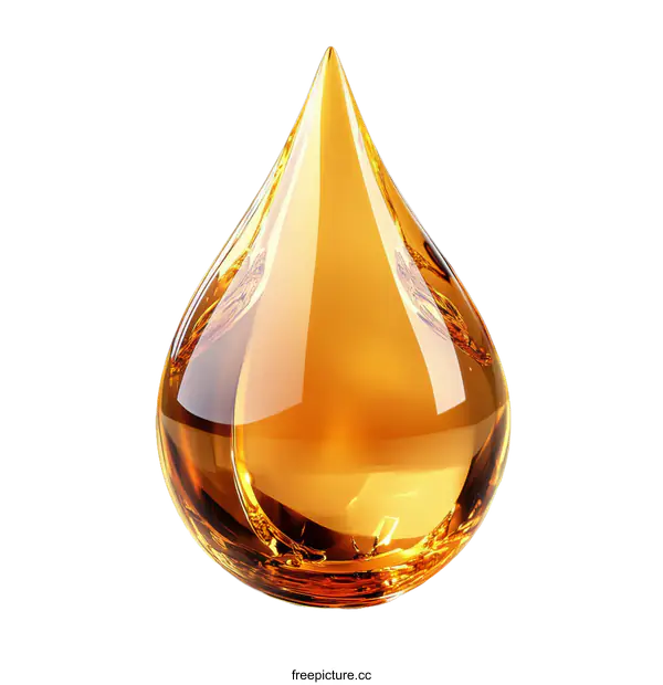 [Transparent Background PNG]A Single Drop of Amber Oil