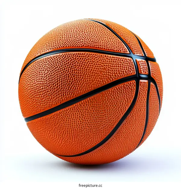 Orange Basketball on a White Background