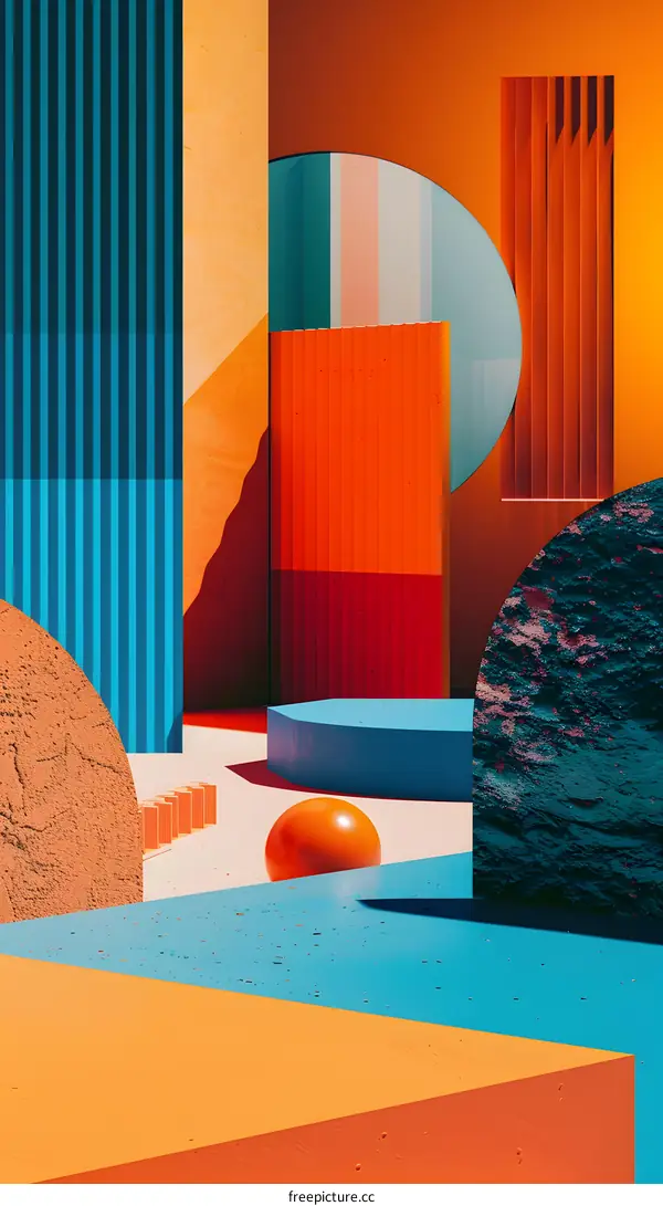 Abstract Geometric Shapes with Vibrant Colors