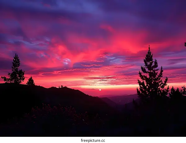 sunset over the mountains