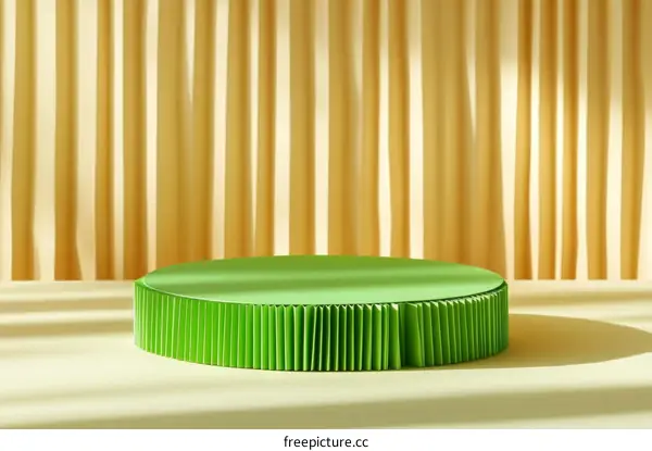 Modern Green Product Display Stand with Beige Background