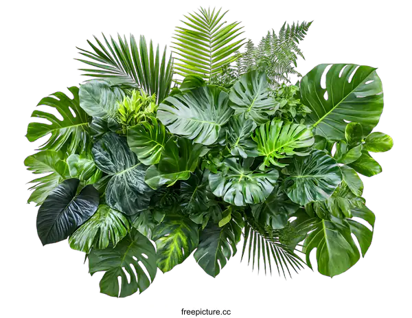 [Transparent Background PNG]Tropical Leaves Collection Isolated on White Background