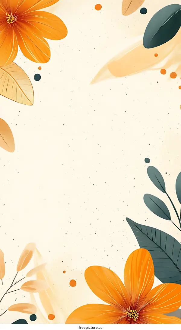 Orange Flower Illustration With White Background