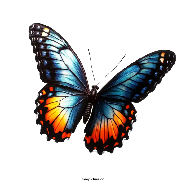 [Transparent Background PNG]Beautiful Colorful Butterfly Illustration