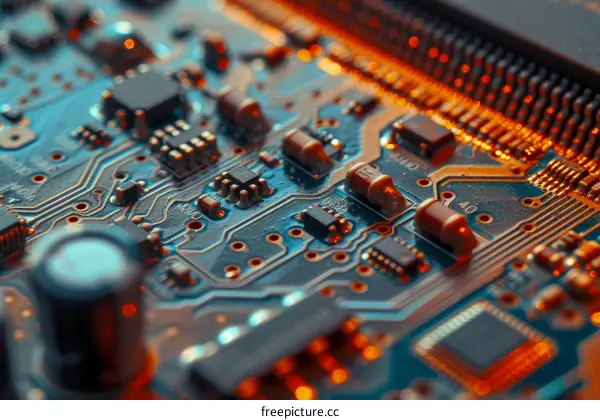 Close-up of an electronic circuit board