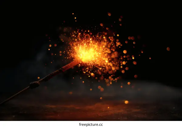 Sparkler Explosion in Dark Background